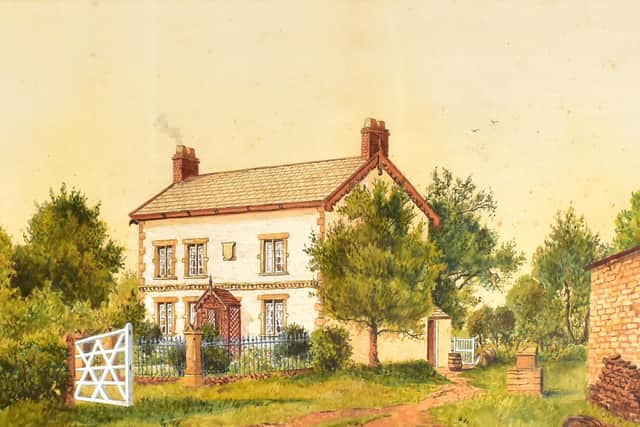 Watercolour by Edwin Beattie: ‘Mrs Parkinson’s House’