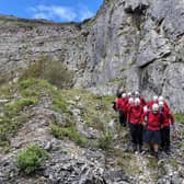 A man in his 50s has died after falling more than 300ft from the limestone cliffs at Warton Crag, near Carnforth. His body was recovered by mountain rescue volunteers on Saturday (September 26). Pic: BPMRT