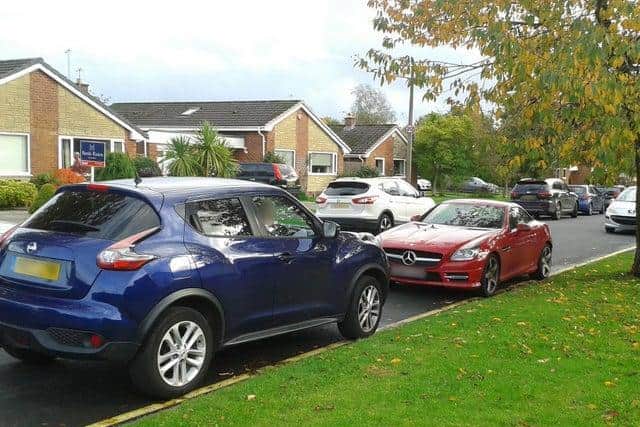 Parking restrictions have been ignored on Cairndale Drive and other roads close to to Runshaw College since the overspill at Worden Park was shut