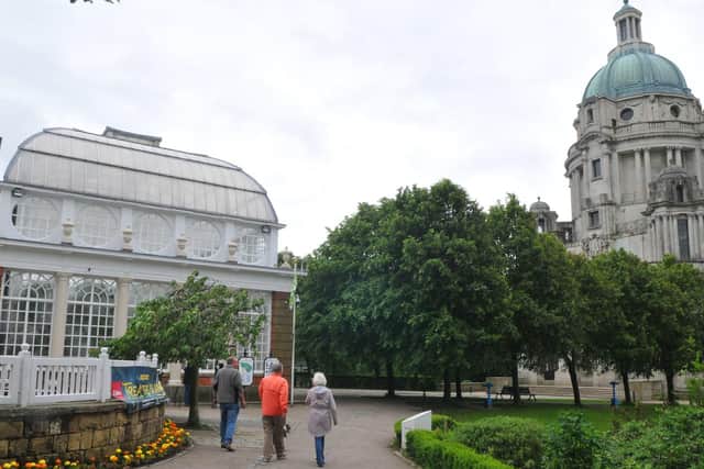 The Butterfly House and Ashton Memorial in Lancaster's Williamson Park.