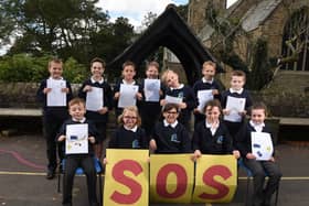 Pupils from Calder Vale St John's CE school campaigning to save their local swimming pool  (Photo: Neil Cross)