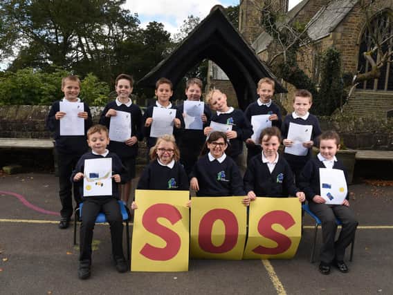 Pupils from Calder Vale St John's CE school campaigning to save their local swimming pool  (Photo: Neil Cross)