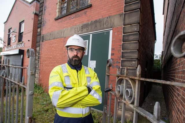Electricity North West area manager Ben Fiddler at one of the Leyland substations which has been broken into by an intruder