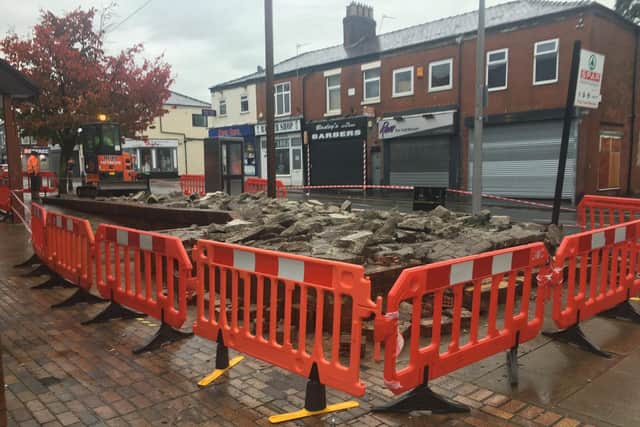 The raised garden outside the Spar store in Plungington Road has been demolished this morning (Wednesday, September 30)