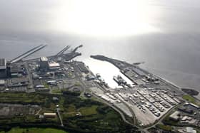 Heysham Port and power stations.