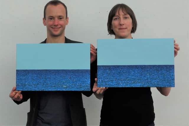 Artist Laura van Tatenhove took her recent art project out into the community. She invited individuals and small family groups to The Storey gallery to be photographed with one of the twenty, almost identical, seascapes in the series.