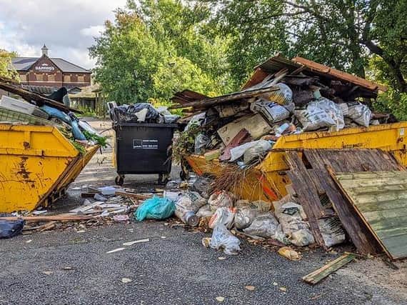 The skips are encouraging increased amounts of flytipping at the Baffitos car park   Photo: Tony Worrall Photography