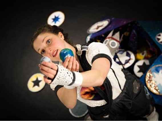 Lucy Sharkey with planets photo Rebecca Richards