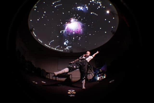 Lucy Sharkey under the observatory Photo by Rebecca Richards