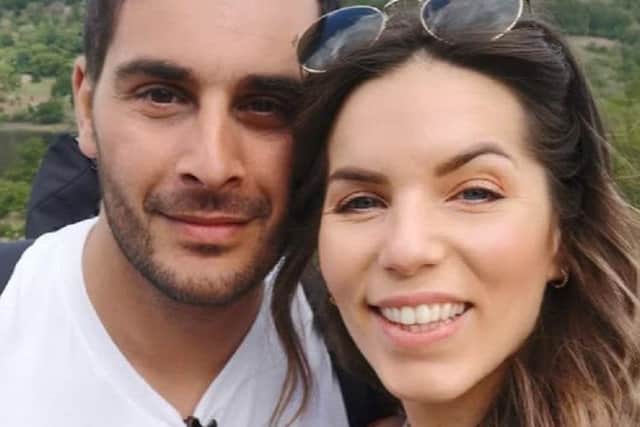 Mother-to-be Sally Fazeli, pictured with husband Ayman, had already finished self-isolating by the time she received the call – which included tips on how to self-isolate