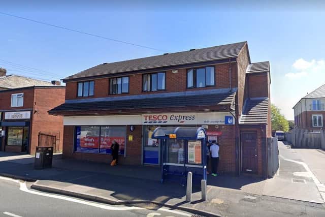 A man reportedly entered Tesco Express in Longridge Road before attacking a security guard with a knife. (Credit: Google)