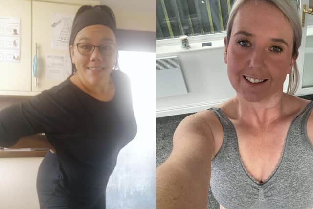 Karen (left) and Emma (right) have lost between two and four stone during lockdown