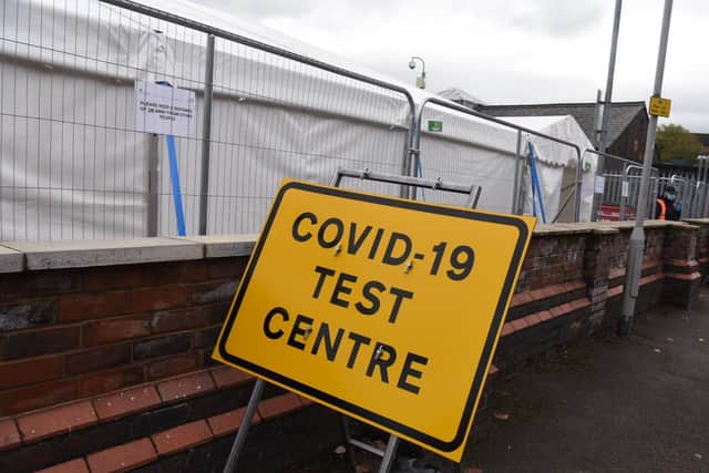 Preston's new semi-permanent Covid testing facility is on UCLan's Vernon car park on Berkeley Street - appointments and symptoms are both required (image: Neil Cross)
