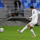 Alan Browne takes his penalty for the Republic of Ireland against Slovakia