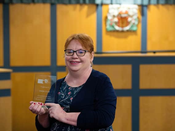 Professor Helen Codd with her award