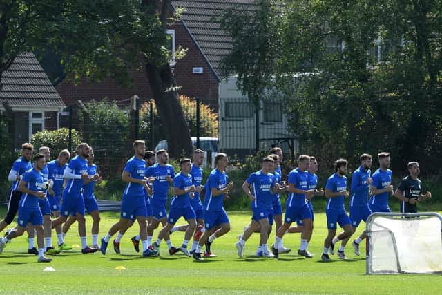 The Preston North End squad are put through their paces at Springfields in July 2019
