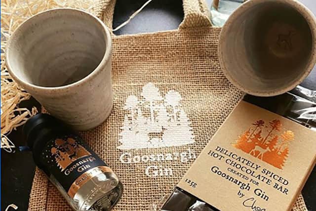 Winter warmer: the new hot chocolate packs by Goosnargh Gin comprise artisan crafted ceramic beakers, Goosnargh gin and spiced chocolate.