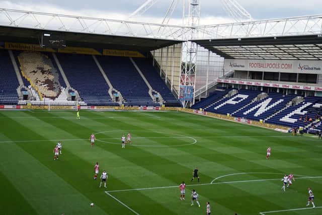 Preston North End in action against Stoke behind closed doors at Deepdale