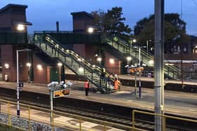 Police and Network Rail staff at the scene of a fatality on the tracks at Leyland train station this evening (Saturday, October 17)