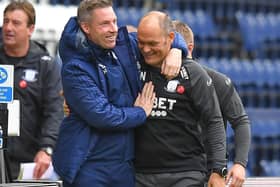 Preston North End manager Alex Neil and his Cardiff counterpart Neil Harris