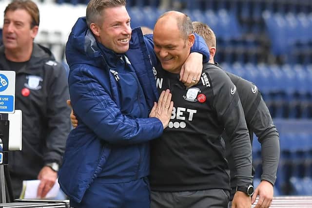 Preston North End manager Alex Neil and his Cardiff counterpart Neil Harris