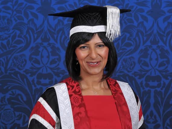 Ranvir Singh at her inauguration ceremony as UCLan’s chancellor in 2017.