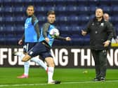 Preston North End midfielder Paul Gallagher and first-team coach Frankie McAvoy