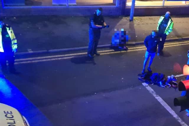 Police at the scene in Plungington Road, Preston after a young man and his dog were injured in a suspected hit and run at around 10pm last night (Monday, October 26)