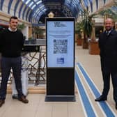 Darren Spedding of Bispham-based Leisure Channel and Anthony Williams from the Winter Gardens after a six year deal was signed to provide digital screens for the historic venue