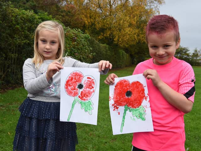 Bella and Ben have been busy painting poppies for their windows

Photos by Neil Cross