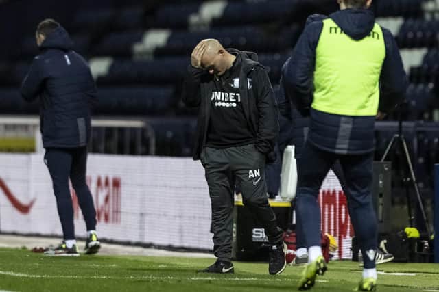 Preston North End manager Alex Neil shows his frustration on the touchline against Millwall