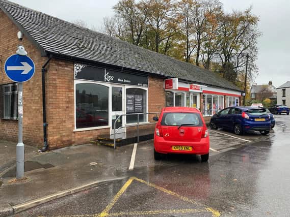 The Spar shop in Longton with the empty salon next door
