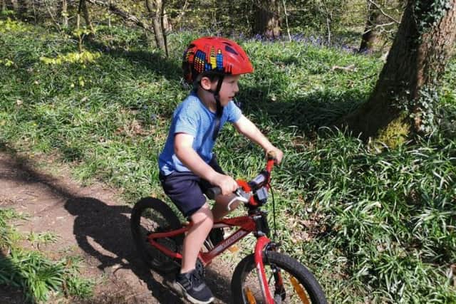 George has been practising his bike riding skills before tackling his big ride next month