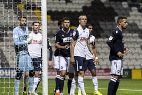 Preston North End striker Emil Riis gets ready for a corner during the game against Millwall