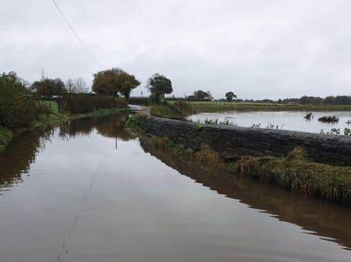 Rawcliffe Road in St Michael's-on-Wyre has become completely inaccessible due to flooding