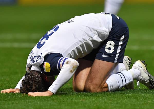 Preston North End's Alan Browne can't hide his disappointment as his team go down to another home defeat