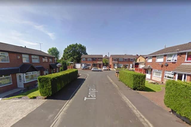 A 15-year-old boy has been arrested for lighting a firework and posting it through a letter box of a home in Tanyard Close, Coppull on October 16. Pic: Google