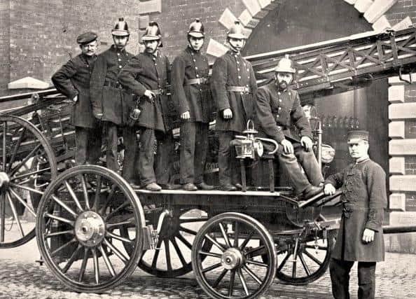 Preston’s fire crew of the 1890s outside the old Tithebarn Street fire station with, pictured right, Supt Alonso Savage Snr