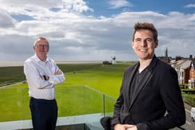 Simon Berry from FW Capital and Joseph Harford of Airship Images. Airship Images has moved to Lytham from Blackpool and has secured investment of £350,000 for expansion