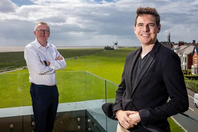 Simon Berry from FW Capital and Joseph Harford of Airship Images. Airship Images has moved to Lytham from Blackpool and has secured investment of £350,000 for expansion