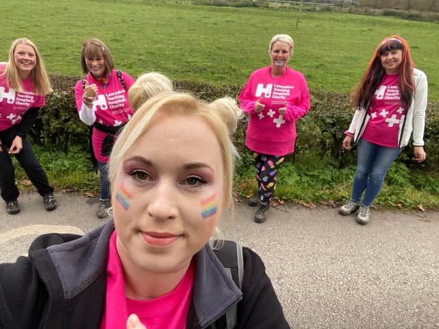 Members of the Trust's Education Centre’s who donned the Lancashire Teaching Hospitals Charity trademark pink t shirts for the occasion.