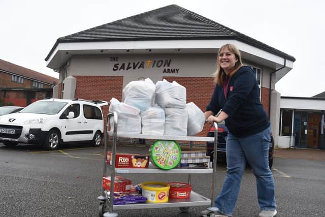 Claire Bowerman at the Salvation Army Foodbank