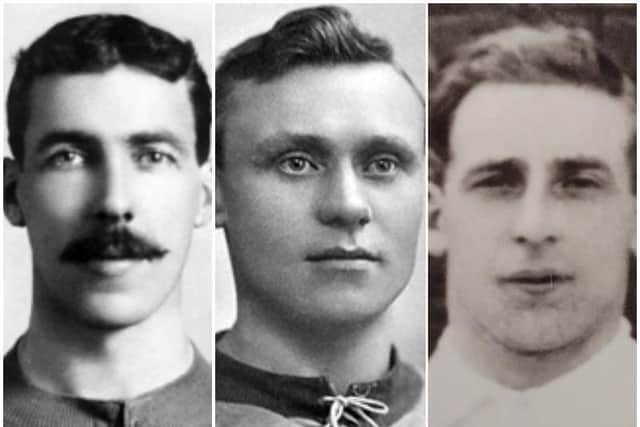 PNE footballers killed in the First World War, from left, Frank Hesham, Dickie Bond and William Luke