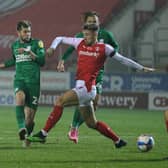 Preston North End’s Tom Barkhuizen goes close with a shot at the New York Stadium