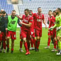 Chorley celebrate their win over Wigan at the final whistle
(photo: Stefan Willoughby)