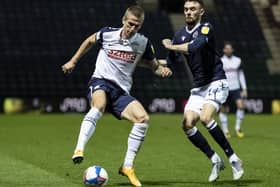 Preston North End striker Emil Riis in action against Millwall at Deepdale