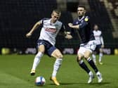 Preston North End striker Emil Riis in action against Millwall at Deepdale