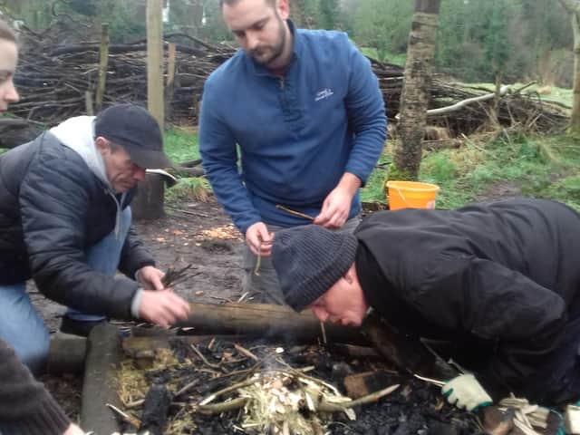 Myplace participants learning about bushcraft