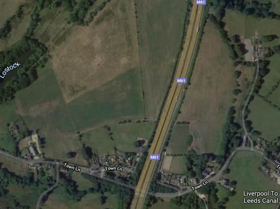The proposed development site lies to the west of the M61 in Whittle (image: Google)
