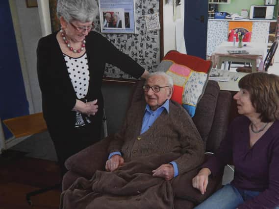 Lady Milena Grenfell-Baines (left) with Sir Nicholas Winton (centre)